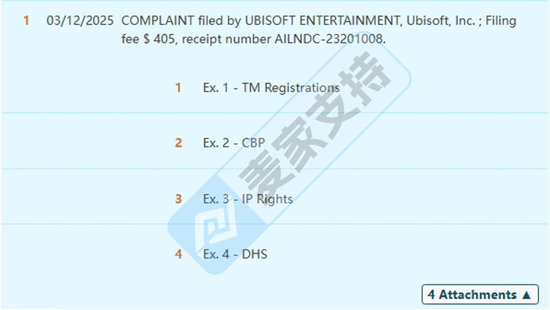 5-cv-02621，热门IP刺客信条换Nixon律所再维权，当心TRO"