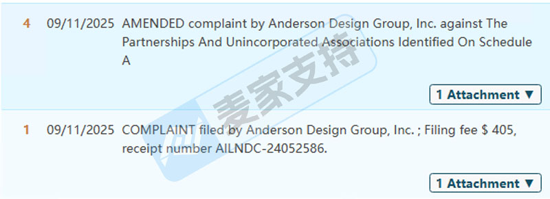 025-cv-11011，Anderson版权持续加码！最新涉案180店名单已出！"