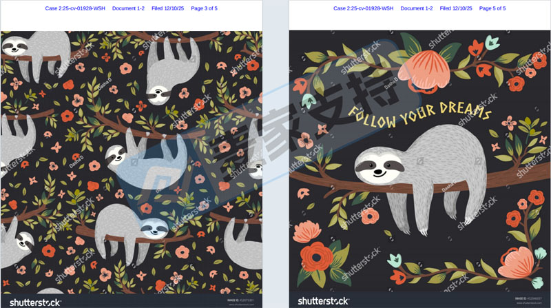 5-cv-01928，倒挂在树上的树懒插画图已申请TRO，冻结风险将至！"