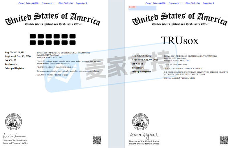 6-cv-04588,资金随时被冻!TRUsox维权来袭,运动袜卖家请立刻避险"