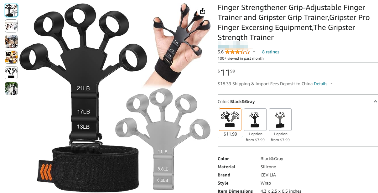 手指伸展器Finger Stretcher跨境维权，国人美国专利侵权案接二连三 