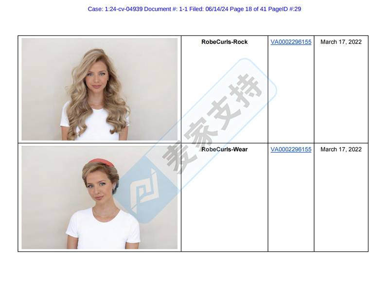 4-cv-04939，MGB律所代理Robecurls无热卷发器强势维权"