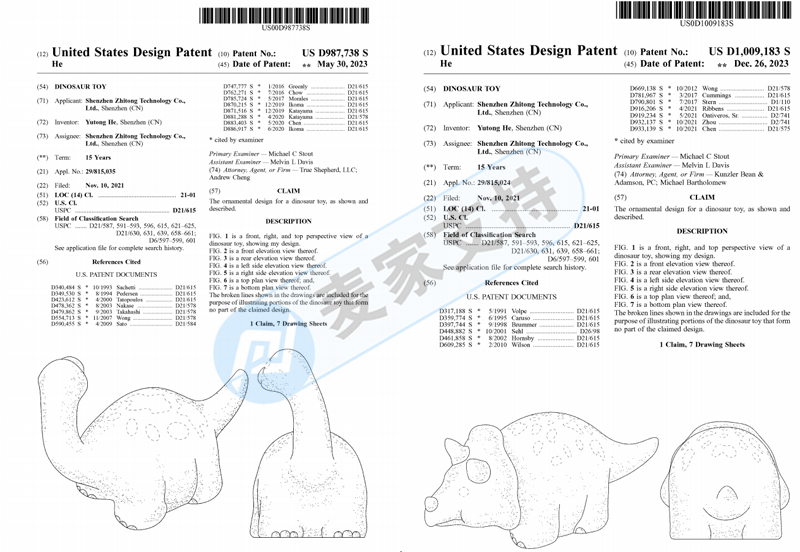 4-cv-05030，幼儿喜爱的dinosaur恐龙玩具有多个美国专利！跨境卖家查避雷"