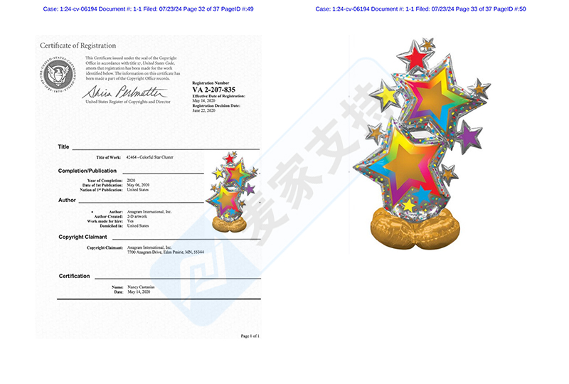 4-cv-06194，Anagram气球委托keith律所发起维权，气球商家速查"