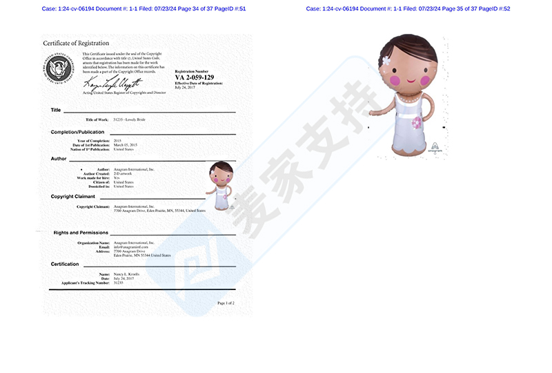 4-cv-06194，Anagram气球委托keith律所发起维权，气球商家速查"