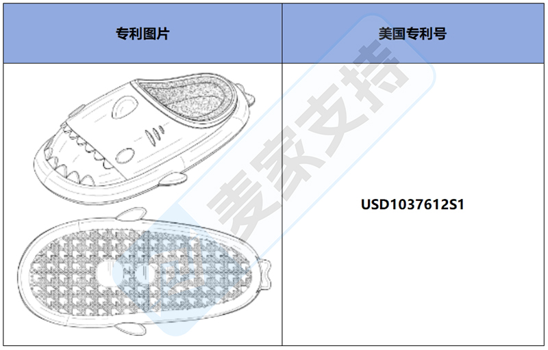 跨境侵权预警——鲨鱼拖鞋，美国外观专利侵权！