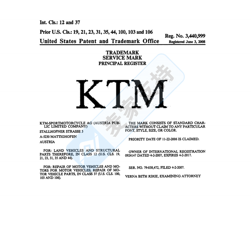 4-cv-07572，KTM摩托维权商标有这些，跨境卖家速看！"