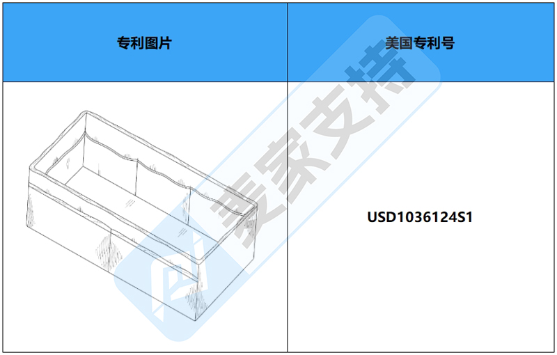 跨境侵权预警——手提袋整理袋，美国外观专利新下证！