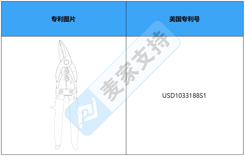 跨境侵权预警——专业航空锡剪，美国外观专利侵权！