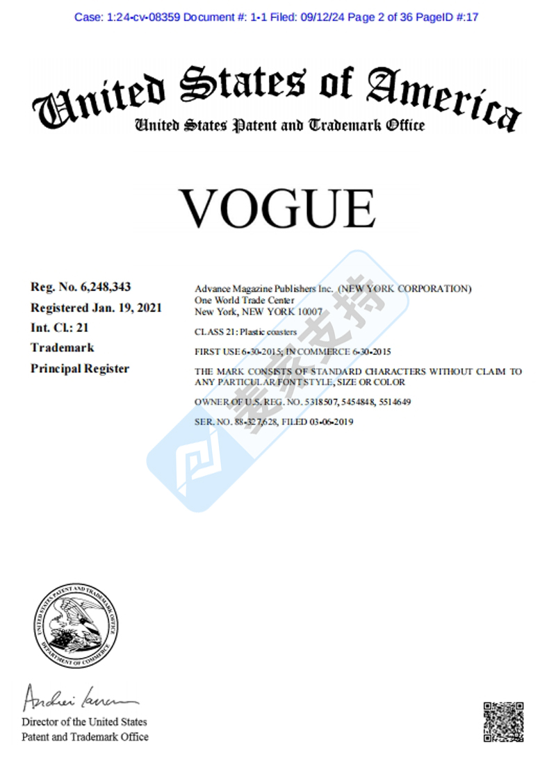 4-cv-08359，时隔一年Vogue