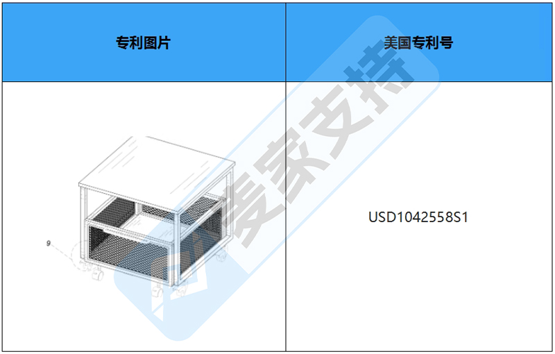 小型冰箱支架，美国外观专利侵权！