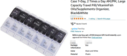 24-cv-07494，Getech 代理Pill organizer 药盒专利匿名再维权，已TRO冻结！