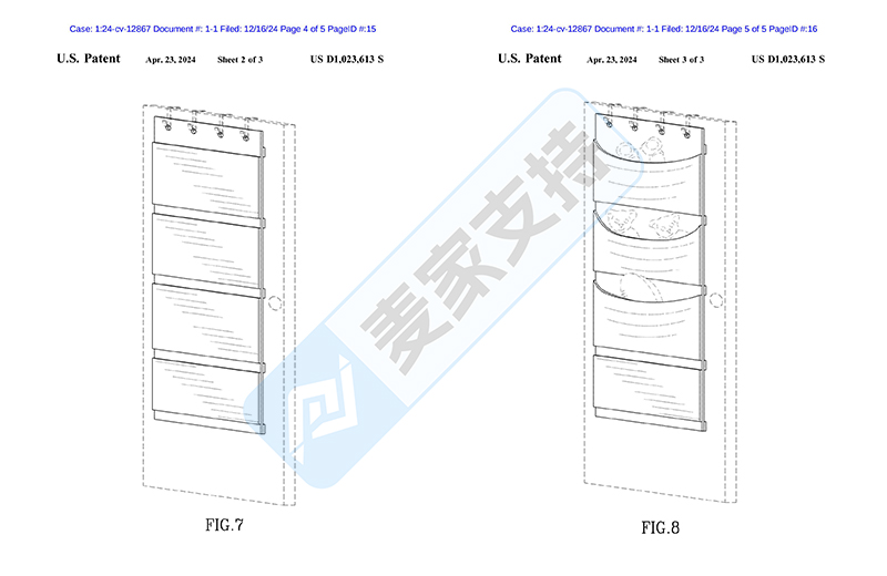 4-cv-12867，门后悬挂收纳包也有专利，David代理TRO维权"