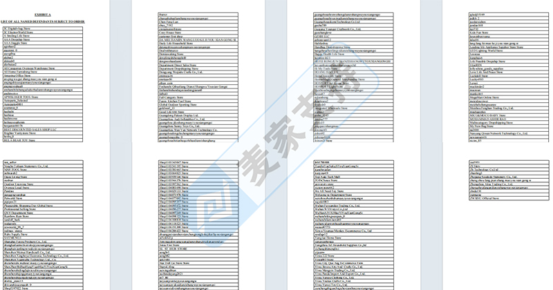 4-cv-05473，圣诞精灵赶在圣诞前期怒告259个涉案店铺，已TRO冻结！"