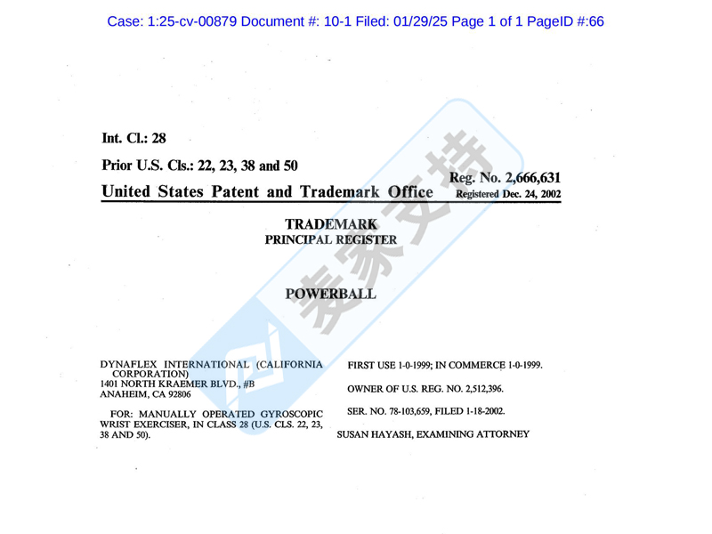 5-cv-00879，Powerball腕力球商标维权归来，跨境卖家速查！"