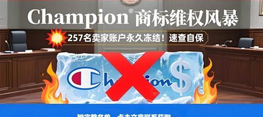25-cv-01542，257名卖家血泪教训！Champion维权案账户全冻，这些商标碰不得！
