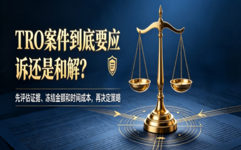 TRO案件到底要应诉还是和解？一次性讲清楚