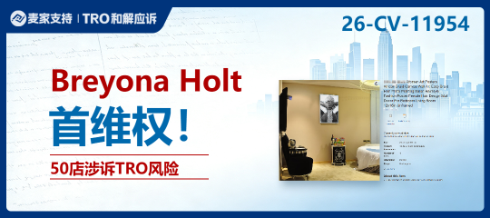 26-cv-11954 | Nike、Maserati合作摄影师维权！Breyona Holt状告50店侵权